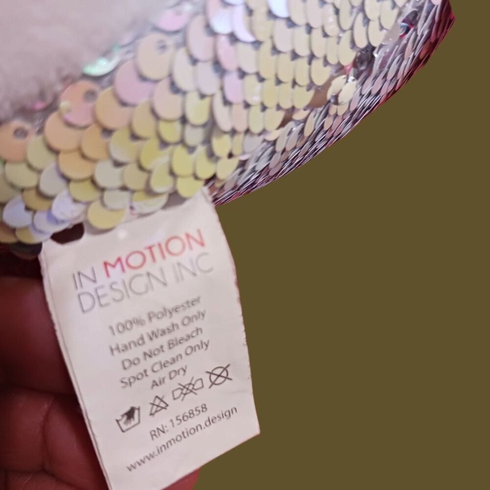 In Motion Design Reversible Sequin Plush Toy With Pink Sparkly Arms & Legs Rainb - Picture 8 of 10